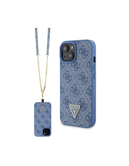 Etui Do iPhone 15 Guess Crossbody 4G Metal Logo Niebieski