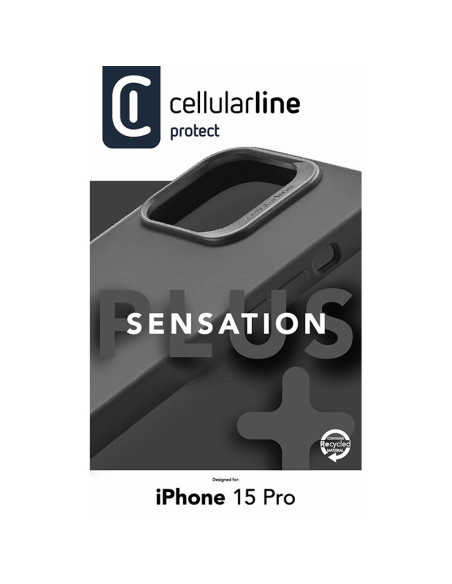 Etui Do iPhone 15 Pro z powłoką MICROBAN Cellularline Sensation Plus Czarny