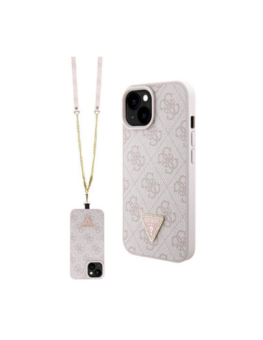 Etui Do iPhone 15 Guess Crossbody 4G Metal Logo Różowy