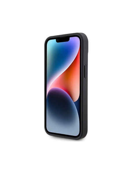 Etui Do iPhone 15 Ferrari Carbon Metal Logo MagSafe Czarny