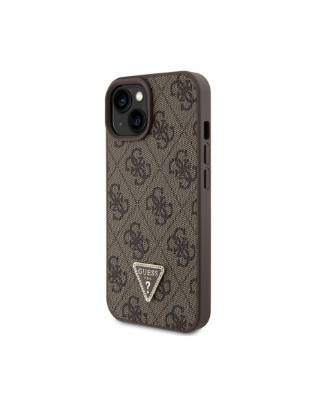 Etui Do iPhone 15 Guess Crossbody 4G Metal Logo Brązowy