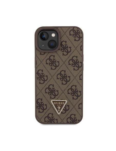 Etui Do iPhone 15 Guess Crossbody 4G Metal Logo Brązowy