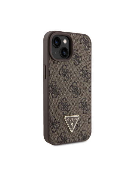 Etui Do iPhone 15 Guess Crossbody 4G Metal Logo Brązowy