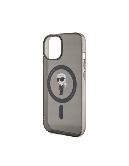 Etui Do iPhone 15 Karl Lagerfeld IML Ikonik MagSafe Czarny