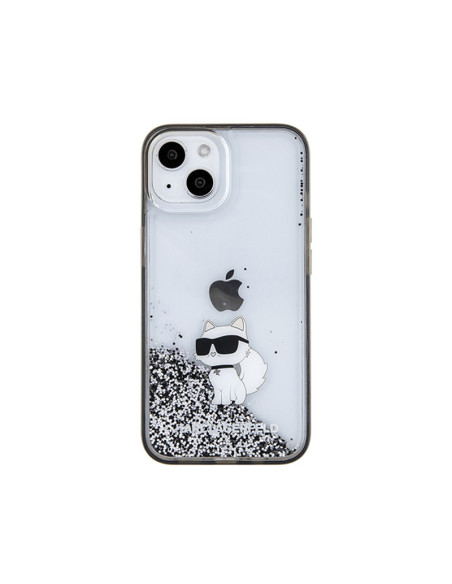 Etui Do iPhone 15 Karl Lagerfeld Liquid Glitter Choupette Przezroczysty