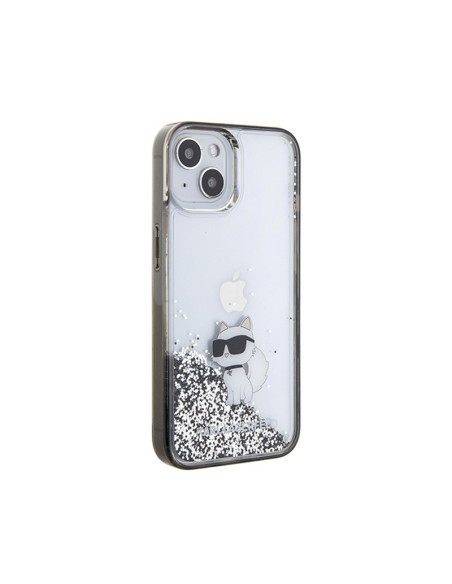 Etui Do iPhone 15 Karl Lagerfeld Liquid Glitter Choupette Przezroczysty
