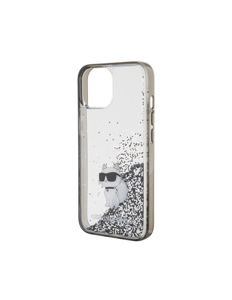 Etui Do iPhone 15 Karl Lagerfeld Liquid Glitter Choupette Przezroczysty