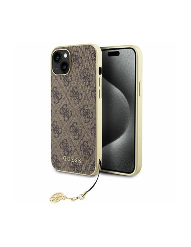 Etui Do iPhone 15 Guess 4G Charms Collection Brązowy