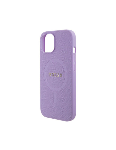 Etui Do iPhone 15 Guess Saffiano MagSafe Fioletowy