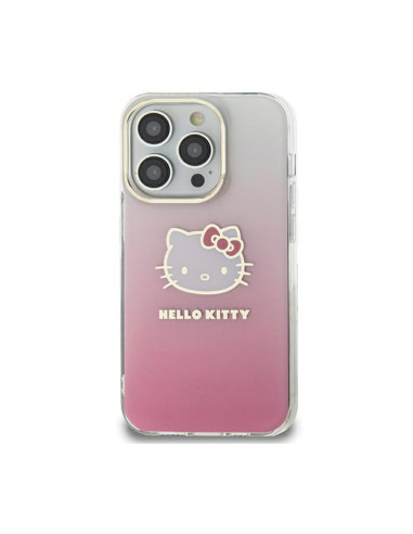Etui Do iPhone 15 Hello Kitty IML Gradient Electrop Kitty Head Różowy