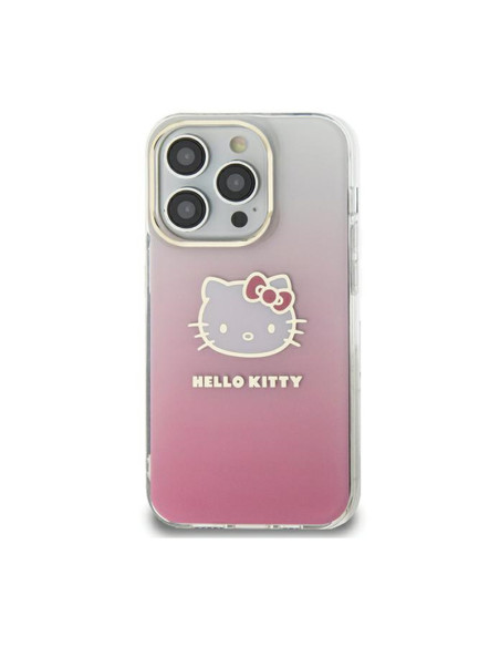 Etui Do iPhone 15 Hello Kitty IML Gradient Electrop Kitty Head Różowy