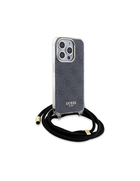 Etui Do iPhone 15 Pro Guess Crossbody Cord 4G Print Czarny