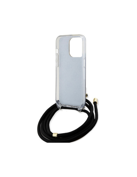 Etui Do iPhone 15 Pro Guess Crossbody Cord 4G Print Czarny
