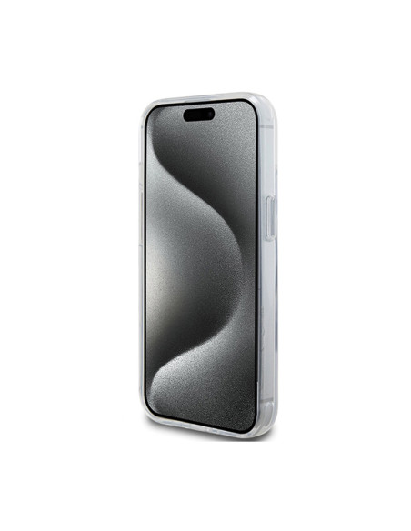 Etui Do iPhone 15 Karl Lagerfeld Ring Stand Choupette Head MagSafe Biały