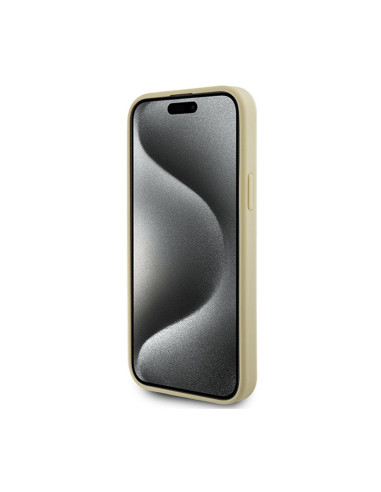 Etui Do iPhone 15 Guess 4G Strass Metal Logo Złoty