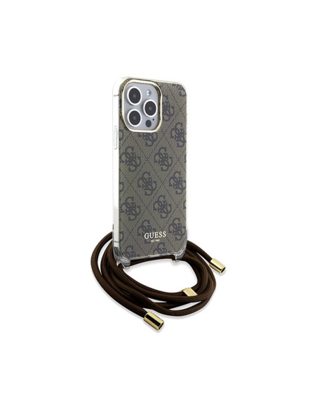 Etui Do iPhone 15 Pro Guess Crossbody Cord 4G Print Brązowy