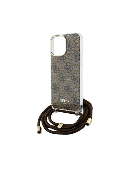 Etui Do iPhone 15 Pro Guess Crossbody Cord 4G Print Brązowy