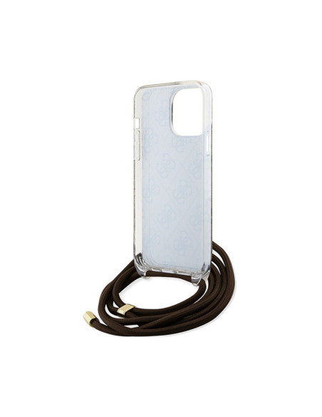 Etui Do iPhone 15 Pro Guess Crossbody Cord 4G Print Brązowy