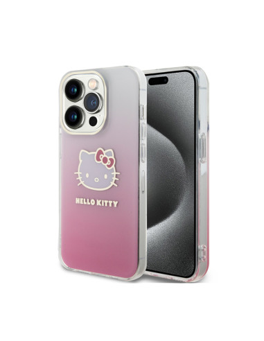 Etui Do iPhone 14 Pro Hello Kitty IML Gradient Electrop Kitty Head Różowy