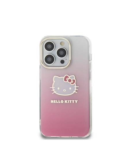 Etui Do iPhone 14 Pro Hello Kitty IML Gradient Electrop Kitty Head Różowy