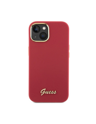 Etui Do iPhone 15 Guess Silicone Script Metal...