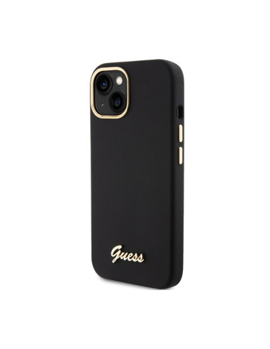 Etui Do iPhone 15 Guess Silicone Script Metal...