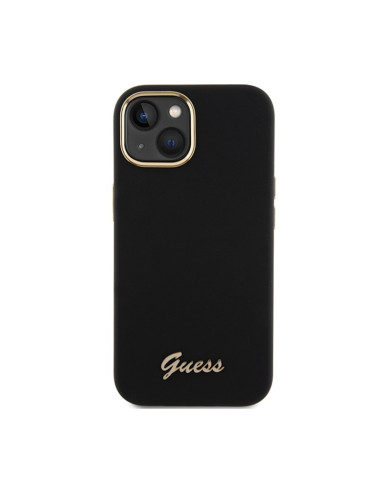 Etui Do iPhone 15 Guess Silicone Script Metal...