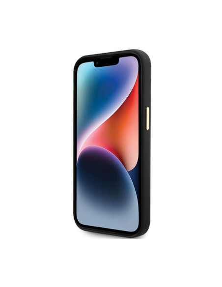 Etui Do iPhone 15 Guess Silicone Script Metal Logo & Frame Czarny