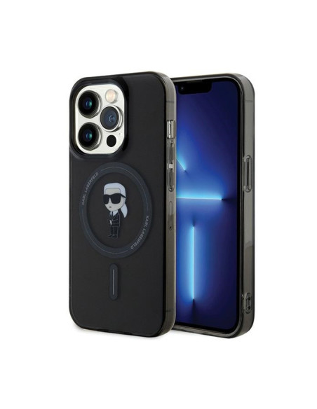 Etui Do iPhone 14 Pro Max Karl Lagerfeld IML Ikonik MagSafe Czarny