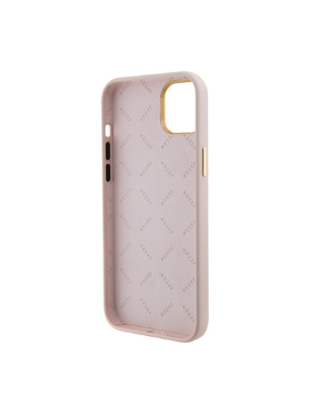 Etui Do iPhone 15 Guess Silicone Logo Strass 4G Różowy