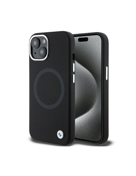 Etui Do iPhone 15 BMW Signature Liquid Silicone MagSafe Czarny