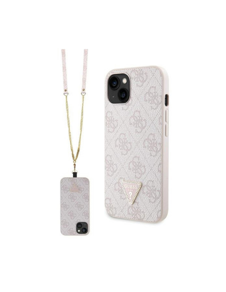 Etui Do iPhone 14 Pro Max Guess Crossbody 4G Metal Logo Różowy