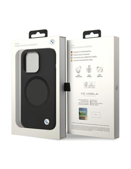 Etui Do iPhone 14 Pro Max BMW Signature Liquid Silicone MagSafe Czarny