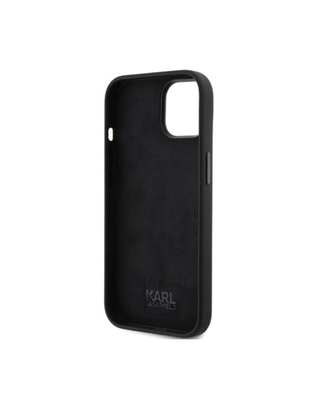 Etui Do iPhone 15 Karl Lagerfeld Silicone Ikonik Metal Pin Czarny