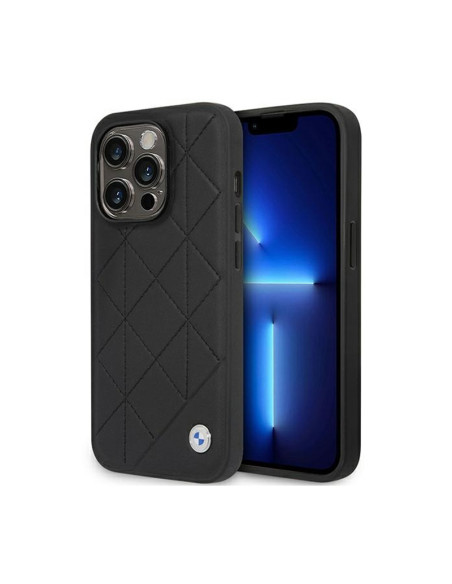 Etui Do iPhone 14 Pro BMW Leather Quilted Czarny