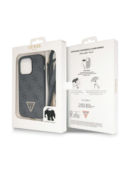Etui Do iPhone 14 Pro Guess Crossbody 4G Metal Logo Czarny