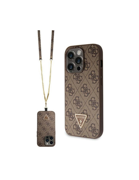 Etui Do iPhone 14 Pro Guess Crossbody 4G Metal Logo Brązowy