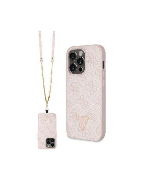 Etui Do iPhone 14 Pro Guess Crossbody 4G Metal Logo Różowy