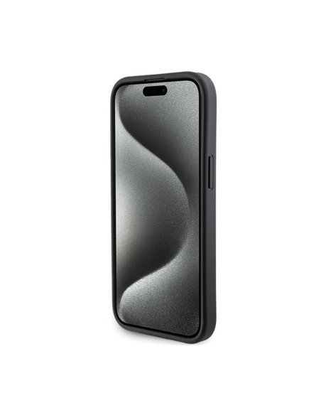 Etui Do iPhone 15 Karl Lagerfeld Gripstand Saffiano Choupette Pins Czarny