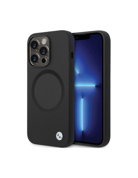 Etui Do iPhone 14 Pro BMW Signature Liquid Silicone MagSafe Czarny