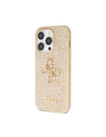 Etui Do iPhone 14 Pro Guess Glitter Script Big 4G Złoty