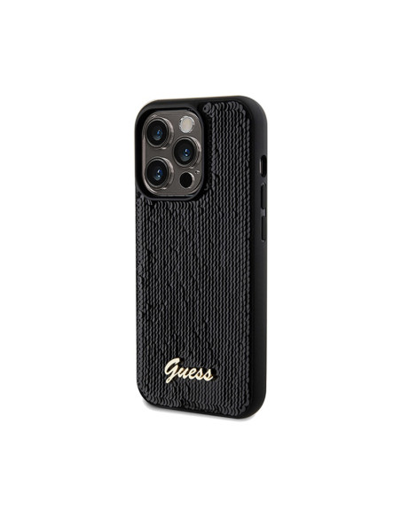 Etui Do iPhone 14 Pro Max Guess Sequin Script Metal Czarny