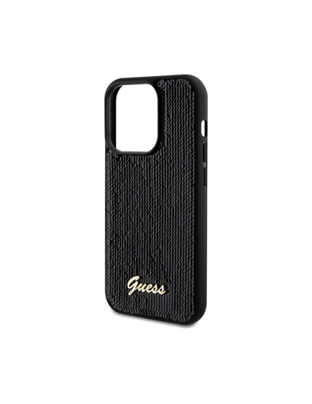 Etui Do iPhone 14 Pro Max Guess Sequin Script Metal Czarny
