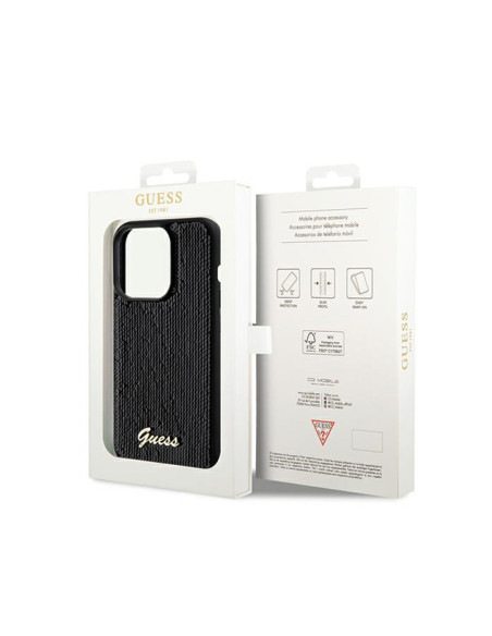 Etui Do iPhone 14 Pro Max Guess Sequin Script Metal Czarny