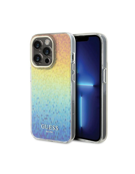 Etui Do iPhone 14 Pro Max Guess IML Faceted Mirror Disco Iridescent Wielokolorowy