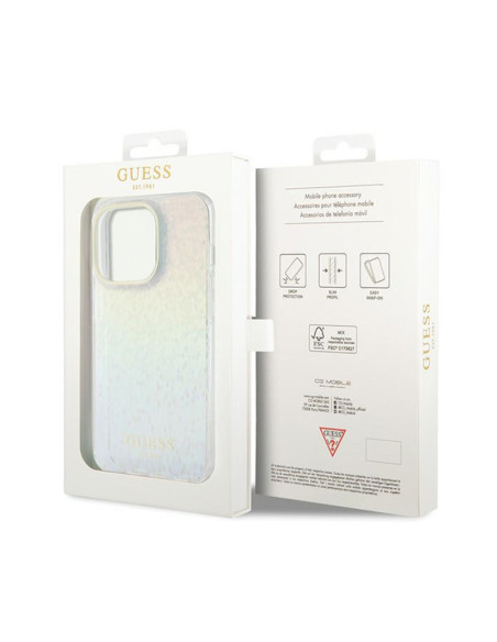 Etui Do iPhone 14 Pro Max Guess IML Faceted Mirror Disco Iridescent Wielokolorowy