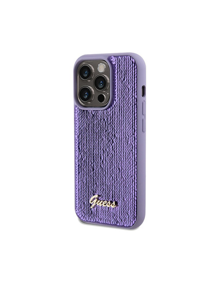 Etui Do iPhone 14 Pro Max Guess Sequin Script Metal Fioletowy