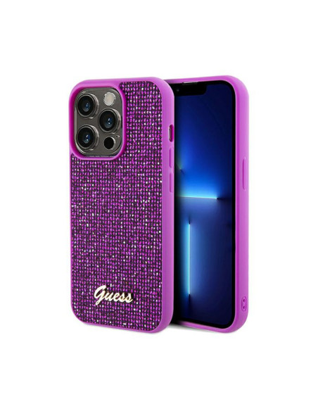 Etui Do iPhone 14 Pro Max Guess Disco Metal Script Różowy