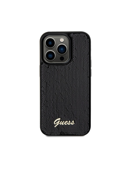 Etui Do iPhone 14 Pro Guess Sequin Script Metal Czarny