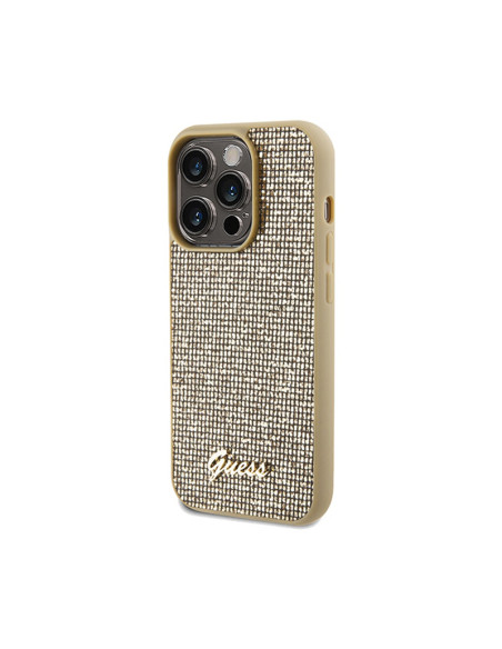 Etui Do iPhone 14 Pro Guess Disco Metal Script Złoty